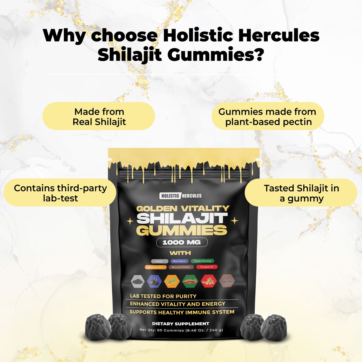 Golden Vitality Shilajit Gummies